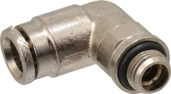 Norgren - 8mm Outside Diam, 1/8 BSPP, Nickel Plated Brass Push-to-Connect Tube Male Swivel Elbow - 260 Max psi, Tube to Male BSPP Connection, Nitrile O-Ring - Americas Industrial Supply