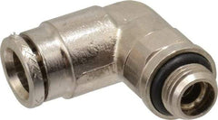 Norgren - 8mm Outside Diam, 1/8 BSPP, Nickel Plated Brass Push-to-Connect Tube Male Swivel Elbow - 260 Max psi, Tube to Male BSPP Connection, Nitrile O-Ring - Americas Industrial Supply