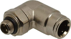 Norgren - 10mm Outside Diam, 1/8 BSPP, Nickel Plated Brass Push-to-Connect Tube Male Swivel Elbow - 260 Max psi, Tube to Male BSPP Connection, Nitrile O-Ring - Americas Industrial Supply
