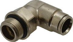 Norgren - 10mm Outside Diam, 3/8 BSPP, Nickel Plated Brass Push-to-Connect Tube Male Swivel Elbow - 260 Max psi, Tube to Male BSPP Connection, Nitrile O-Ring - Americas Industrial Supply