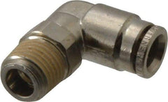 Norgren - 8mm Outside Diam, 1/4 BSPT, Nickel Plated Brass Push-to-Connect Tube Male Swivel Elbow - 260 Max psi, Tube to Male BSPT Connection, Nitrile O-Ring - Americas Industrial Supply