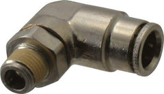 Norgren - 12mm Outside Diam, 1/4 BSPT, Nickel Plated Brass Push-to-Connect Tube Male Swivel Elbow - 260 Max psi, Tube to Male BSPT Connection, Nitrile O-Ring - Americas Industrial Supply