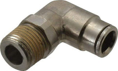Norgren - 12mm Outside Diam, 1/2 BSPT, Nickel Plated Brass Push-to-Connect Tube Male Swivel Elbow - 260 Max psi, Tube to Male BSPT Connection, Nitrile O-Ring - Americas Industrial Supply
