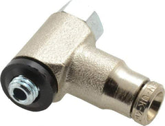 Norgren - 4mm Outside Diam, M5x0.8 Metric, Nickel Plated Brass Push-to-Connect Tube Male Swivel Banjo Elbow - 260 Max psi, Tube to Metric Thread Connection, Nitrile O-Ring - Americas Industrial Supply
