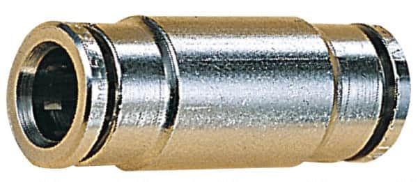 Norgren - 12mm Outside Diam, Nickel Plated Brass Push-to-Connect Tube Union - 260 Max psi, Tube to Tube Connection, Nitrile O-Ring - Americas Industrial Supply