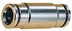 Norgren - 12mm Outside Diam, Nickel Plated Brass Push-to-Connect Tube Union - 260 Max psi, Tube to Tube Connection, Nitrile O-Ring - Americas Industrial Supply