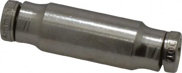 Norgren - 4mm Outside Diam, Nickel Plated Brass Push-to-Connect Tube Union - 260 Max psi, Tube to Tube Connection, Nitrile O-Ring - Americas Industrial Supply