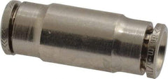 Norgren - 8mm Outside Diam, Nickel Plated Brass Push-to-Connect Tube Union - 260 Max psi, Tube to Tube Connection, Nitrile O-Ring - Americas Industrial Supply