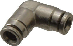 Norgren - 6mm Outside Diam, Nickel Plated Brass Push-to-Connect Tube Union Elbow - 260 Max psi, Tube to Tube Connection, Nitrile O-Ring - Americas Industrial Supply