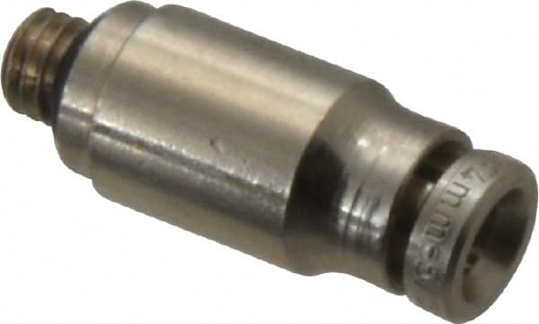 Norgren - 4mm Outside Diam, M5x0.8 Metric, Nickel Plated Brass Push-to-Connect Tube Male Connector - 260 Max psi, Tube to Metric Thread Connection, Nitrile O-Ring - Americas Industrial Supply