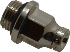 Norgren - 4mm Outside Diam, 1/8 BSPP, Nickel Plated Brass Push-to-Connect Tube Male Connector - 260 Max psi, Tube to Male BSPP Connection, Nitrile O-Ring - Americas Industrial Supply