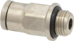 Norgren - 6mm Outside Diam, 1/8 BSPP, Nickel Plated Brass Push-to-Connect Tube Male Connector - 260 Max psi, Tube to Male BSPP Connection, Nitrile O-Ring - Americas Industrial Supply