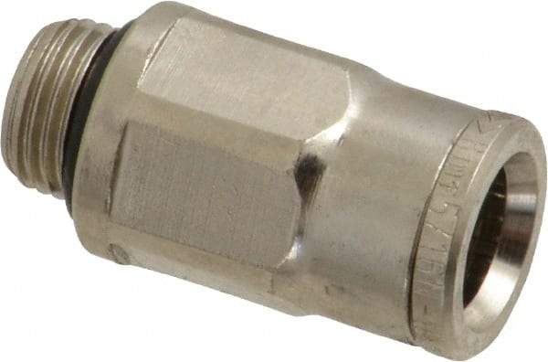 Norgren - 8mm Outside Diam, 1/8 BSPP, Nickel Plated Brass Push-to-Connect Tube Male Connector - 260 Max psi, Tube to Male BSPP Connection, Nitrile O-Ring - Americas Industrial Supply