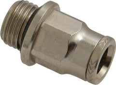Norgren - 8mm Outside Diam, 1/4 BSPP, Nickel Plated Brass Push-to-Connect Tube Male Connector - 260 Max psi, Tube to Male BSPP Connection, Nitrile O-Ring - Americas Industrial Supply