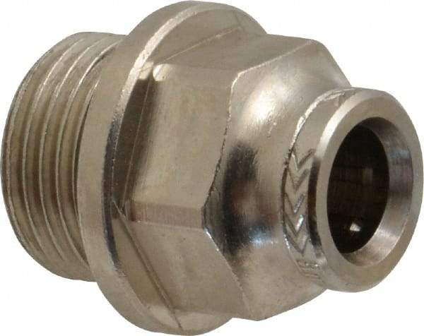 Norgren - 8mm Outside Diam, 3/8 BSPP, Nickel Plated Brass Push-to-Connect Tube Male Connector - 260 Max psi, Tube to Male BSPP Connection, Nitrile O-Ring - Americas Industrial Supply