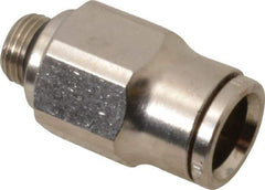 Norgren - 10mm Outside Diam, 1/8 BSPP, Nickel Plated Brass Push-to-Connect Tube Male Connector - 260 Max psi, Tube to Male BSPP Connection, Nitrile O-Ring - Americas Industrial Supply