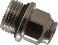 Norgren - 10mm Outside Diam, 1/2 Metric, Nickel Plated Brass Push-to-Connect Tube Male Connector - 260 Max psi, Tube to Metric Thread Connection, Nitrile O-Ring - Americas Industrial Supply