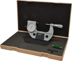 Mitutoyo - 2 to 3 Inch Range, 0.0001 Inch Graduation, Mechanical Indicating Micrometer - Accurate to 0.0001 Inch, Carbide-Tipped Measuring Face, Includes Fitted Plastic Case - Americas Industrial Supply
