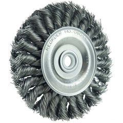 ‎4″ Standard Twist Knot Wire Wheel, .020″ Steel Fill, 1/2″-3/8″ Arbor Hole - Americas Industrial Supply