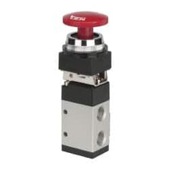 ARO/Ingersoll-Rand - 1/4" NPT Manual Mechanical Valve - 3-Way, 2 Position, Palm Button/Detent & 0.7 CV Rate - Americas Industrial Supply