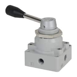 ARO/Ingersoll-Rand - 1/4" NPT Manual Mechanical Valve - 4-Way, 3 Position, Lever/Manual & 1.25 CV Rate - Americas Industrial Supply