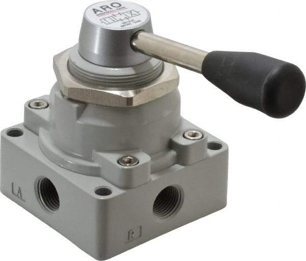 ARO/Ingersoll-Rand - 3/8" NPT Manual Mechanical Valve - 4-Way, 3 Position, Lever/Manual & 2 CV Rate - Americas Industrial Supply