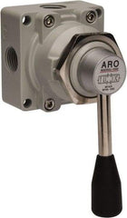 ARO/Ingersoll-Rand - 1/2" NPT Manual Mechanical Valve - 4-Way, 3 Position, Lever/Manual & 2.4 CV Rate - Americas Industrial Supply