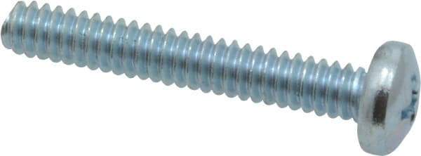 Value Collection - #10-24 UNC, 1-1/4" Length Under Head Phillips Drive Machine Screw - Pan Head, Grade 2 Steel, Zinc-Plated Finish, Without Washer - Americas Industrial Supply
