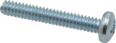 Value Collection - #10-24 UNC, 1-1/4" Length Under Head Phillips Drive Machine Screw - Pan Head, Grade 2 Steel, Zinc-Plated Finish, Without Washer - Americas Industrial Supply