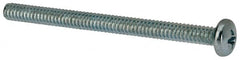Value Collection - #10-24 UNC, 2-1/2" Length Under Head Phillips Drive Machine Screw - Pan Head, Grade 2 Steel, Zinc-Plated Finish, Without Washer - Americas Industrial Supply