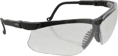 Uvex - Clear Lenses, Framed Safety Glasses - Scratch Resistant, Black Polycarbonate Frame, Adjustable Temples, Size Universal, Wrap Around - Americas Industrial Supply
