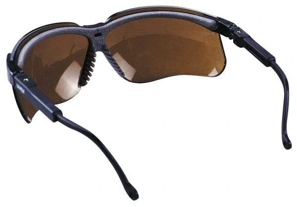 Uvex - Espresso Lenses, Framed Safety Glasses - Scratch Resistant, Earth Polycarbonate Frame, Adjustable Temples, Size Universal, Wrap Around - Americas Industrial Supply