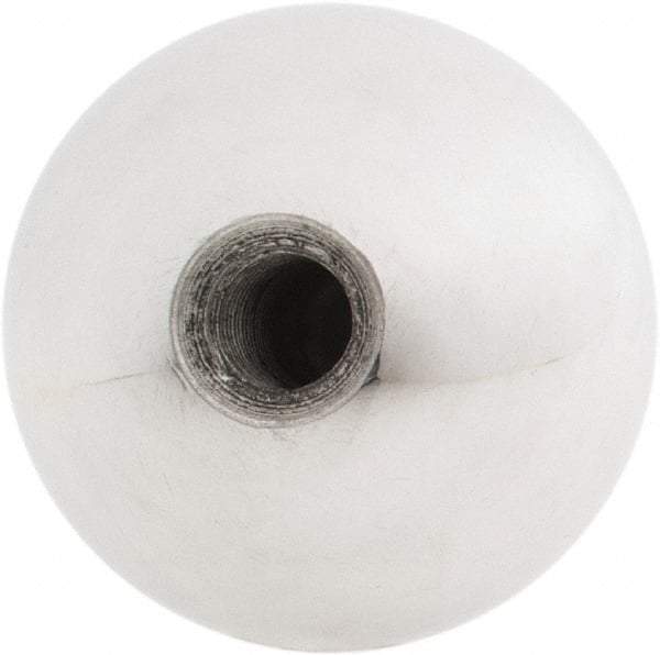 Gibraltar - 5/16-24 Thread, 1.38" Diam, Threaded Hole Ball Knob - Natural, Aluminum, Smooth Grip, 5/8" Hole Depth - Americas Industrial Supply