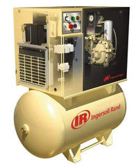 Ingersoll-Rand - 7.5 hp, 80 Gal Stationary Electric Horizontal Screw Air Compressor - Single Phase, 125 Max psi, 27 CFM, 200 Volt - Americas Industrial Supply