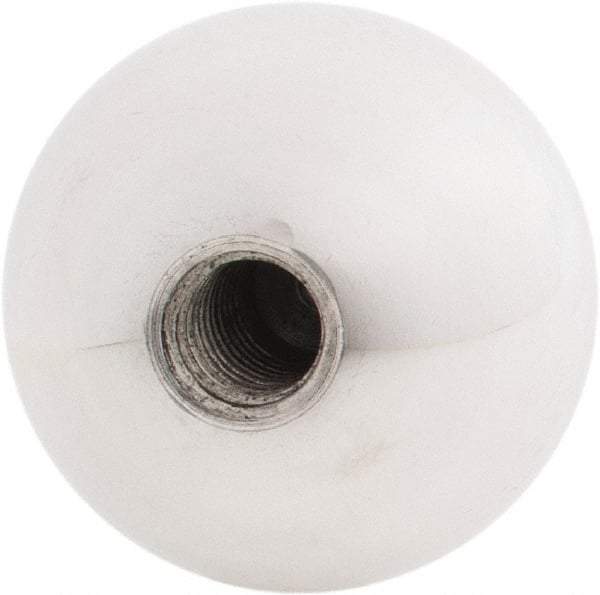 Gibraltar - 3/8-16 Thread, 1.38" Diam, Threaded Hole Ball Knob - Natural, Aluminum, Smooth Grip, 5/8" Hole Depth - Americas Industrial Supply