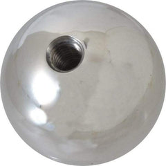 Gibraltar - 3/8-16 Thread, 1.88" Diam, Threaded Hole Ball Knob - Natural, Aluminum, Smooth Grip, 3/4" Hole Depth - Americas Industrial Supply