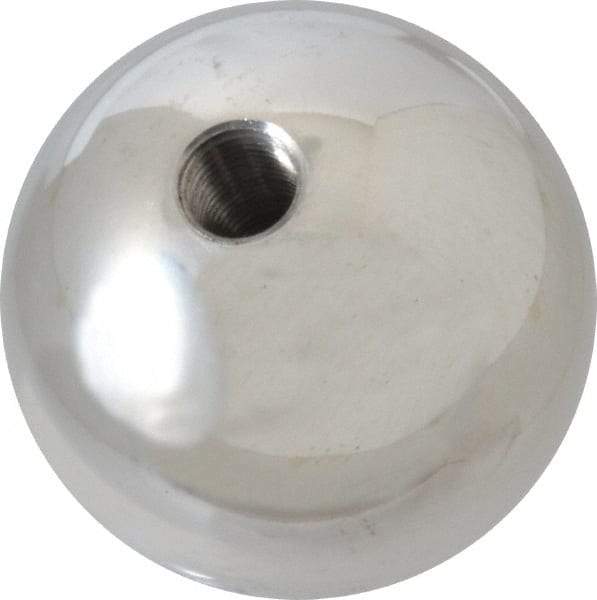 Gibraltar - 3/8-24 Thread, 1.88" Diam, Threaded Hole Ball Knob - Natural, Aluminum, Smooth Grip, 3/4" Hole Depth - Americas Industrial Supply