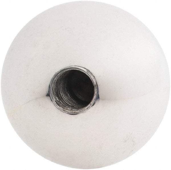 Gibraltar - 1/2-13 Thread, 1.88" Diam, Threaded Hole Ball Knob - Natural, Aluminum, Smooth Grip, 3/4" Hole Depth - Americas Industrial Supply