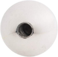 Gibraltar - 1/2-13 Thread, 1.88" Diam, Threaded Hole Ball Knob - Natural, Aluminum, Smooth Grip, 3/4" Hole Depth - Americas Industrial Supply