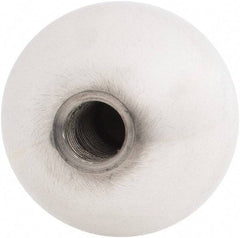 Gibraltar - 1/2-20 Thread, 1.88" Diam, Threaded Hole Ball Knob - Natural, Aluminum, Smooth Grip, 3/4" Hole Depth - Americas Industrial Supply