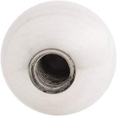 Gibraltar - 5/8-11 Thread, 1.88" Diam, Threaded Hole Ball Knob - Natural, Aluminum, Smooth Grip, 3/4" Hole Depth - Americas Industrial Supply