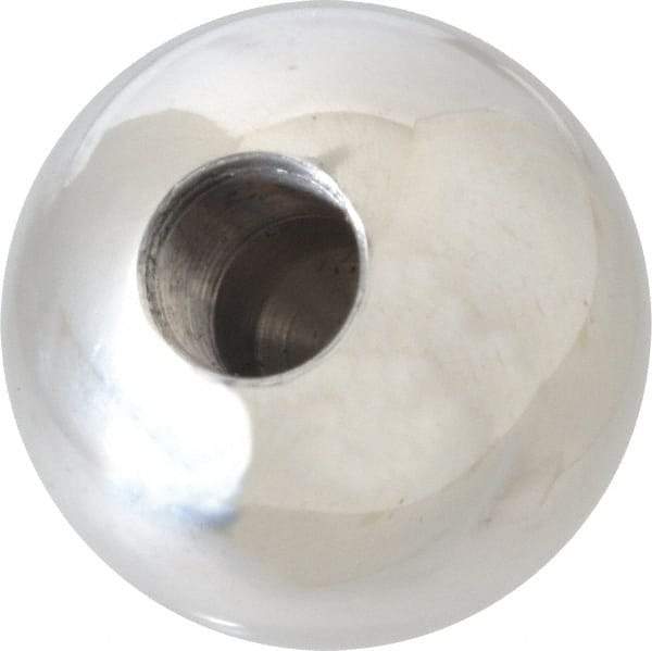 Gibraltar - 5/8-18 Thread, 1.88" Diam, Threaded Hole Ball Knob - Natural, Aluminum, Smooth Grip, 3/4" Hole Depth - Americas Industrial Supply