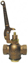 Kingston - 1-1/4" Pipe, 400 Max psi, Buna N Disc, Self Closing Control Valve - Pull Lever, FNPT x FNPT End Connections - Americas Industrial Supply