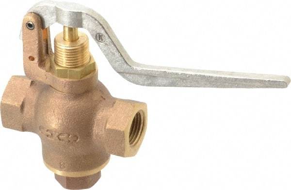 Kingston - 1/2" Pipe, 400 Max psi, Buna N Disc, Self Closing Control Valve - Balanced Valve Squeeze Lever, FNPT x FNPT End Connections - Americas Industrial Supply