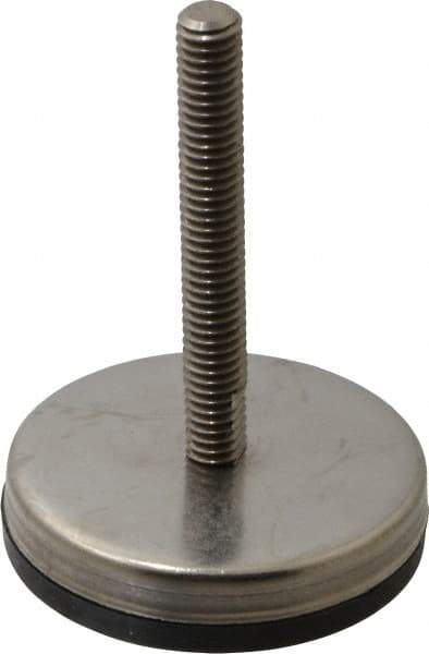 Gibraltar - 5/16-18 Bolt Thread, Stud Mount Leveling Pad & Mount - 250 Max Lb Capacity, 2.03" Base Diam, 2" Thread Length - Americas Industrial Supply