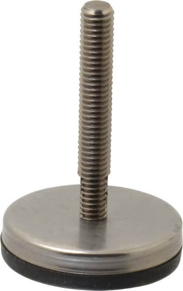 Gibraltar - 3/8-16 Bolt Thread, Stud Mount Leveling Pad & Mount - 250 Max Lb Capacity, 2.03" Base Diam, 2" Thread Length - Americas Industrial Supply