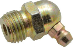 PRO-LUBE - 65° Head Angle, 1/4-18 NPT Steel Standard Grease Fitting - 9/16" Hex, 24.6mm Overall Height, 8.7mm Shank Length, Zinc Plated Finish - Americas Industrial Supply