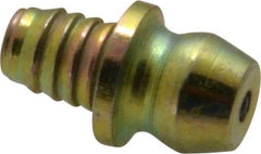 PRO-LUBE - Straight Head Angle, 3/16 NPT Steel Drive-In Grease Fitting - 7.94mm Hex, 13.1mm Overall Height, 6.35mm Shank Length, Zinc Plated Finish - Americas Industrial Supply