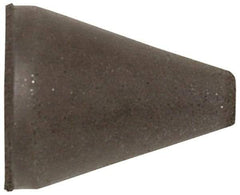 Cratex - 1" Max Diam x 2" Long, Taper, Rubberized Point - Medium Grade, Silicon Carbide, 1/4" Arbor Hole, Unmounted - Americas Industrial Supply