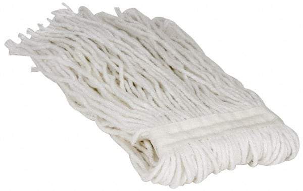 PRO-SOURCE - 1-1/4" White Head Band, Small Rayon Cut End Mop Head - 4 Ply, Clamp Jaw Connection, Use for General Purpose - Americas Industrial Supply